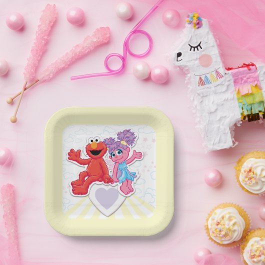 Abby & Elmo Grafisch Papieren Bordje (Feest)
