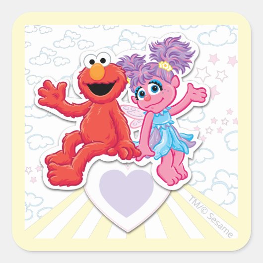 Abby & Elmo Grafisch Vierkante Sticker (Voorkant)
