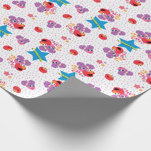 Abby en Elmo 2 Cute Pattern Cadeaupapier (Hoek)