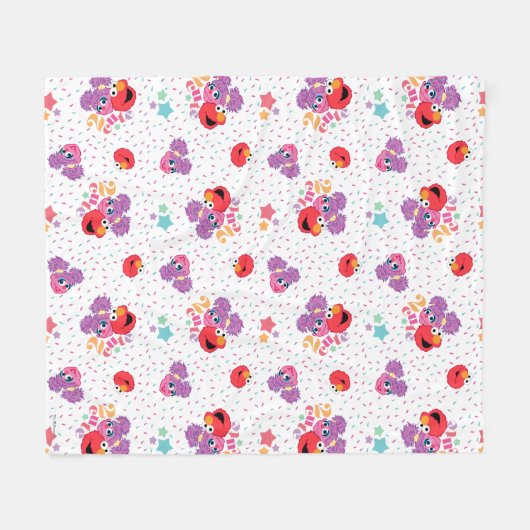 Abby en Elmo 2 Cute Pattern Fleece Deken (Voorkant (Horizontaal))