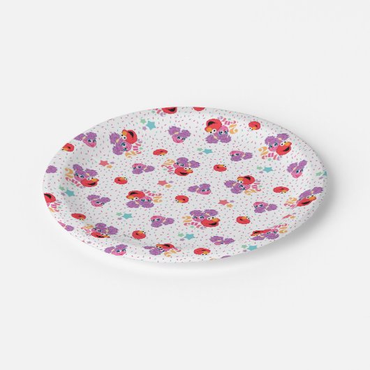 Abby en Elmo 2 Cute Pattern Papieren Bordje (Gekanteld)