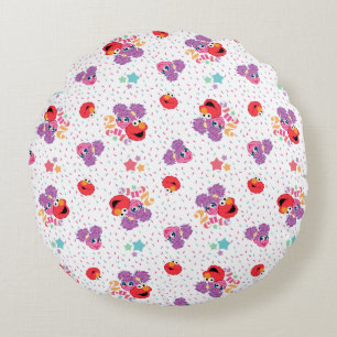 Abby en Elmo 2 Cute Pattern Rond Kussen
