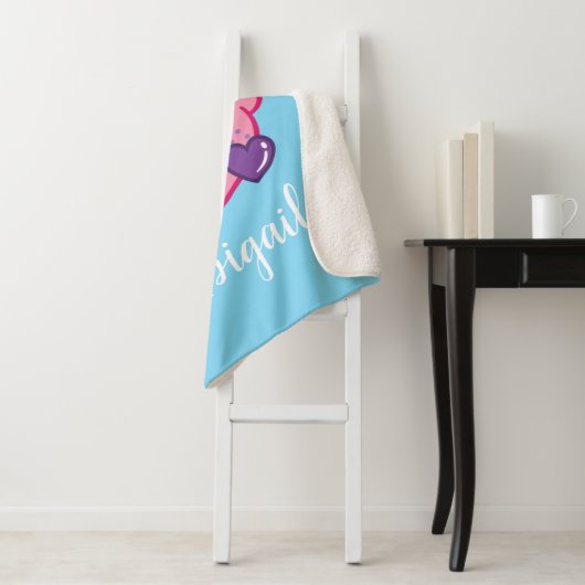 Abby Face geeft een kus | voeg naam toe Sherpa Deken (In situ)