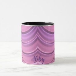ABBY ~ GLANSRIJK 3D Zany Roze Mauve Fractal ~ Mok