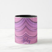ABBY ~ GLANZEND 3D Zany Pink Mauve Fractal ~ Mok (Midden)