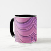 ABBY ~ GLANZEND 3D Zany Pink Mauve Fractal ~ Mok (Voorkant links)