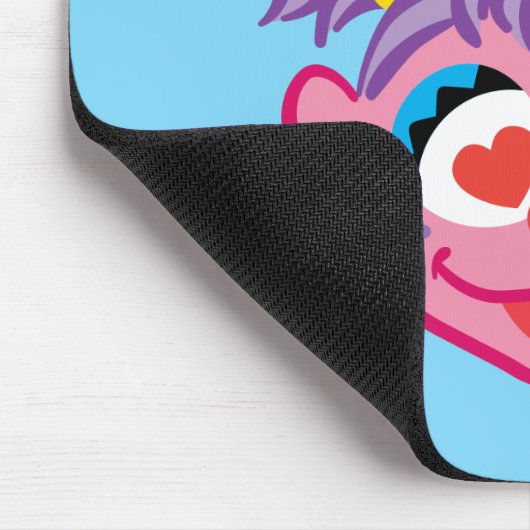 Abby glimlacht met hartgestormde ogen muismat (Hoek)