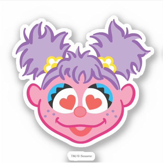 Abby glimlacht met hartgestormde ogen sticker (Voorkant)