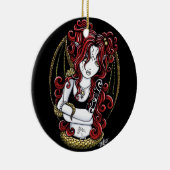 "Abby" Gothic Red Tattoo Snake Fairy Ornament (Rechts)