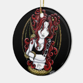 "Abby" Gothic Red Tattoo Snake Fairy Ornament (Links)