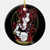 "Abby" Gothic Red Tattoo Snake Fairy Ornament (Achterkant)