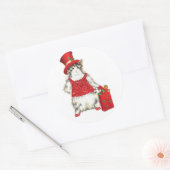 Abby, het Kerst Kat Unieke Stickers (Envelop)