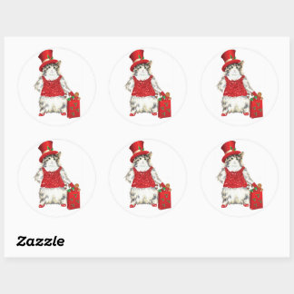 Abby, het Kerst Kat Unieke Stickers
