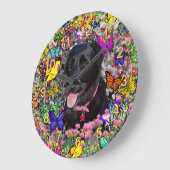Abby in Butterflies - Black Lab Retriever Grote Klok (Hoek)
