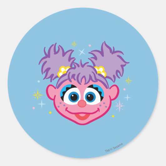 Abby Lachend Gezicht Ronde Sticker (Voorkant)