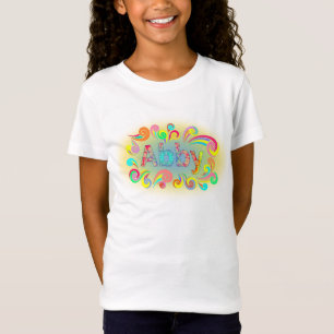 Abby Name T-shirt gedraaid in Fun Swirls