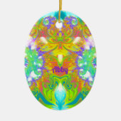 ABBY ~ PAASEI ~ FRACTAL Meerkleurig Keramisch Ornament (Voorkant)