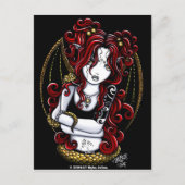 "Abby" Red Tattooed Faery Briefkaart (Voorkant)