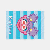 Abby Smiling Face | Jouw namen toevoegen Fleece Deken (Voorkant (Horizontaal))