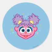 Abby Smiling Face Ronde Sticker (Voorkant)