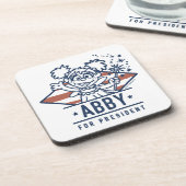 Abby voor President Bier Onderzetter (Linkerzijde)