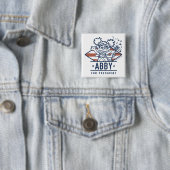 Abby voor President Vierkante Button 5,1 Cm (In situ)