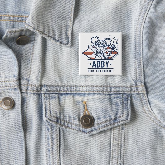 Abby voor President Vierkante Button 5,1 Cm (In situ)