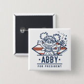Abby voor President Vierkante Button 5,1 Cm (Voorkant /achterkant)