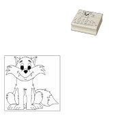 Abby (Vos of Hond) Houten Stempel op Rubber (Gestempeld)