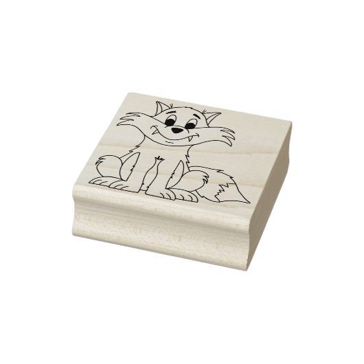 Abby (Vos of Hond) Houten Stempel op Rubber (Stempel)