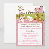 Abby's Boerderij Boerderij Animal Baby Shower Invi Kaart (Voorkant / Achterkant)