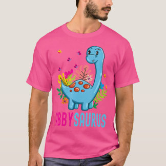 Abbysaurus gepersonaliseerde naam Abby Dino Dinosa T-shirt