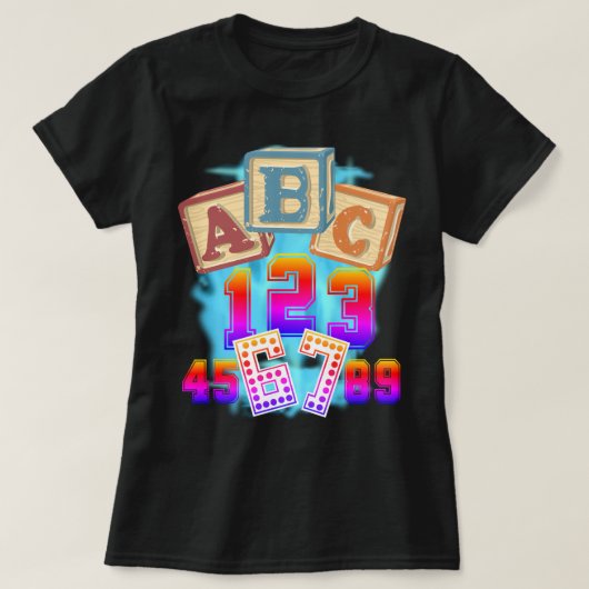 ABC 123 67 Teacher  T-shirt (Design voorkant)