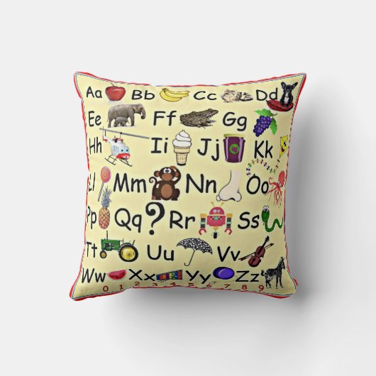 ABC 123 Alfabet Numbers Learning Pillow Preschool Kussen (Achterkant)