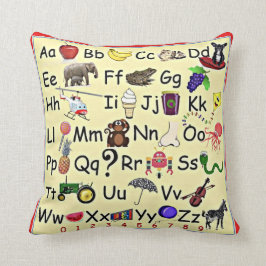 ABC 123 Alfabet Numbers Learning Pillow Preschool Kussen