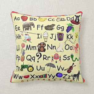 ABC 123 Alfabet Numbers Learning Pillow Preschool Kussen