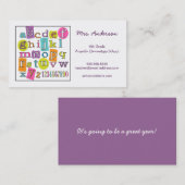 ABC 123 Alphabet Visitekaartje van contactpersoon  (Voorkant / Achterkant)