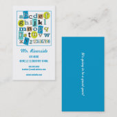 ABC 123 Alphabet Visitekaartje van contactpersoon  (Voorkant / Achterkant)