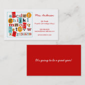 ABC 123 Alphabet Visitekaartje van contactpersoon (Voorkant / Achterkant)