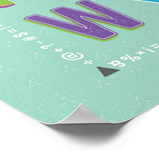 ABC 123 Classroom Educational Decor - Blauw Poster (Hoek)