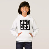 ABC 123 Girl's Pullover Hoodie (Voorkant volledig)