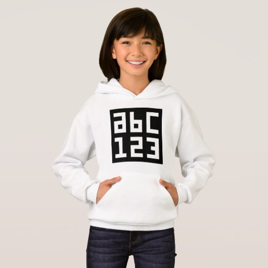 ABC 123 Girl's Pullover Hoodie (Voorkant volledig)
