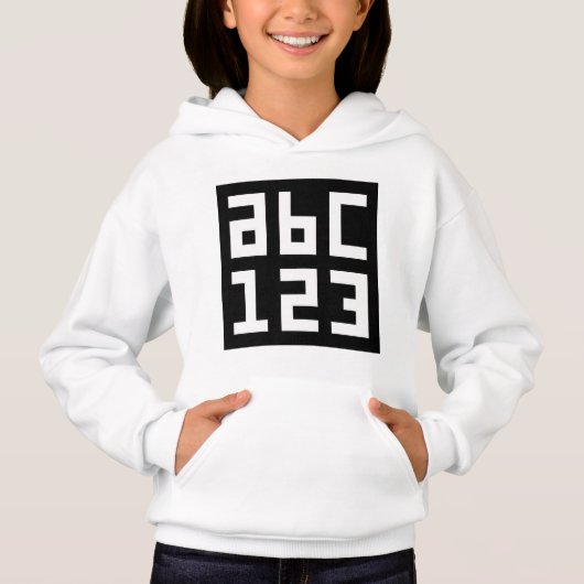ABC 123 Girl's Pullover Hoodie (Voorkant)