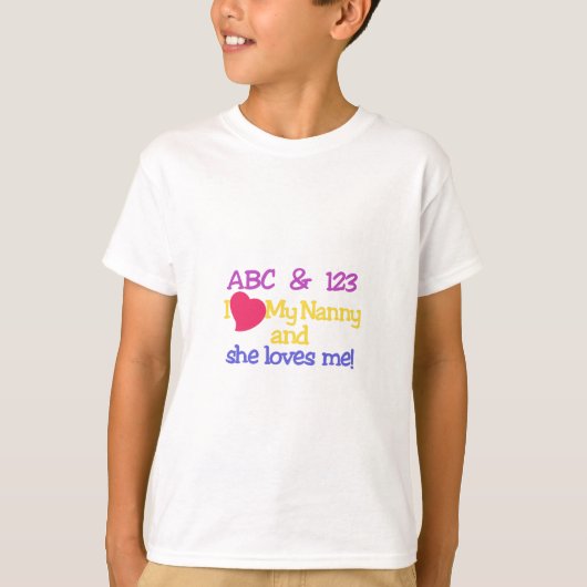 ABC & 123 ik mijn nanny & ze houdt van me! T-shirt (Voorkant)