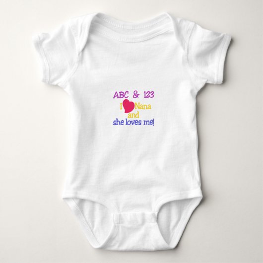 ABC & 123 ik Nana en ze houdt van me! Romper (Voorkant)