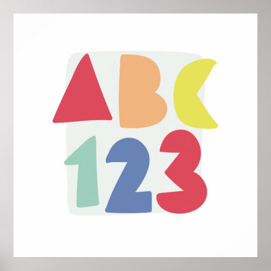 ABC 123 Kleurrijke kunst voor kinderen Poster (Voorkant)