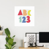 ABC 123 Kleurrijke kunst voor kinderen Poster (Thuiskantoor)