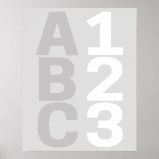 ABC 123 Poster Alfabet Numbers