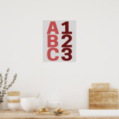 ABC 123 Poster Alfabet Numbers (Keuken)