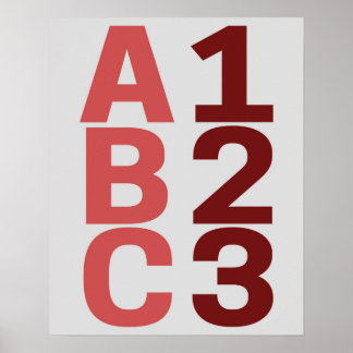 ABC 123 Poster Alfabet Numbers